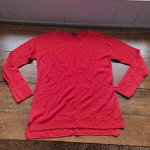 Talbots Pure Merino Wool Boxy Fit Sweater sz M Red Minimalist Quiet Luxury